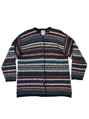 90s Vintage Womens cardigan sweater Large Fits 12-14 multicolour Retro womens